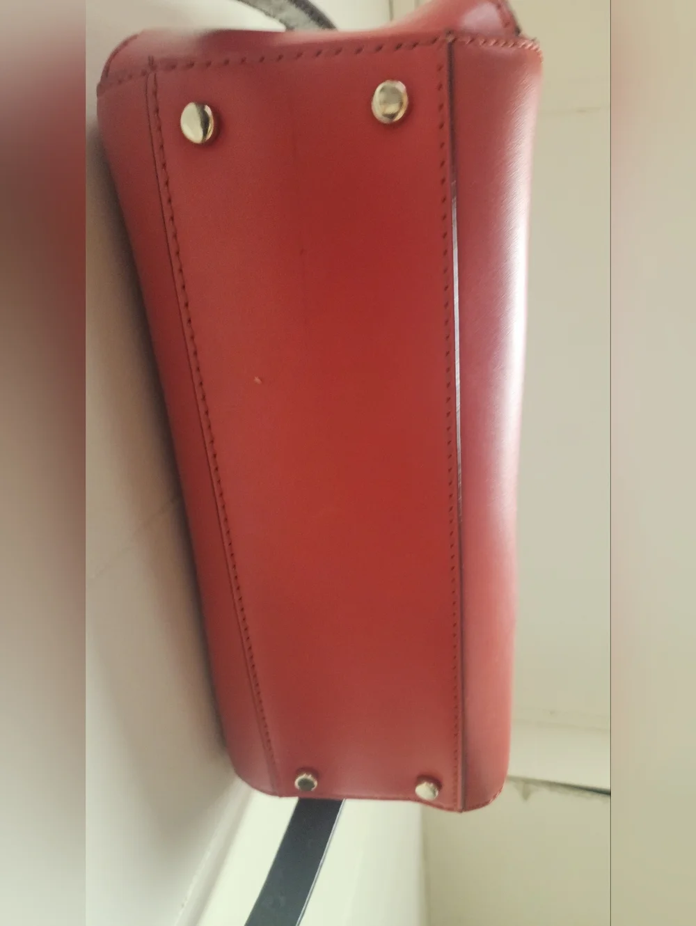 Vintage Kate Spade Red Top-Handle Crossbody Bag with Gold Hardware